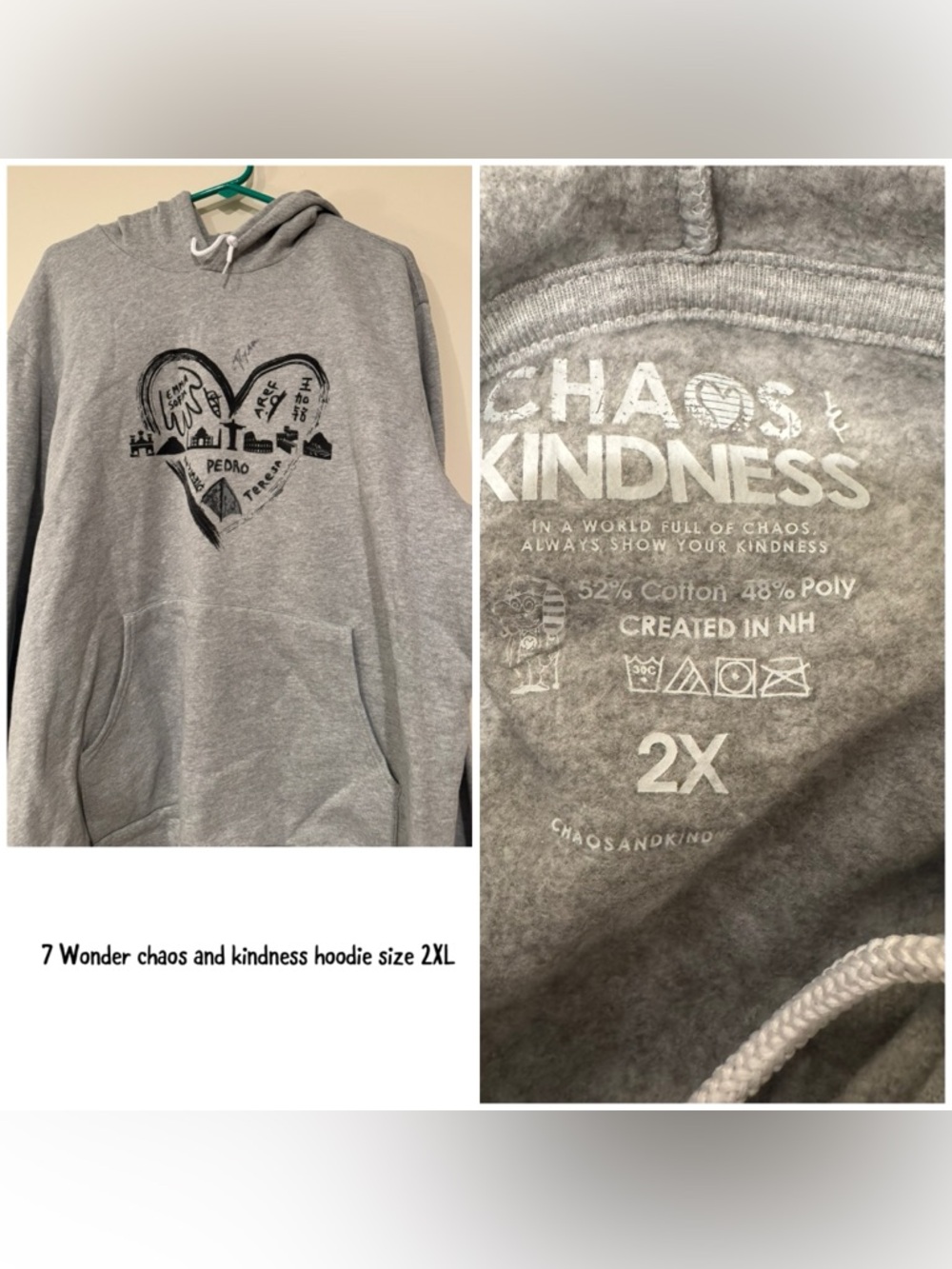 Chaos & Kindness Gray Graphic Hoodie - 2X
